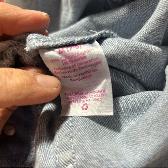 No Boundries Juniors Bib Overall Shorts Medium Embroidered Flowers Frayed - Picture 6 of 6